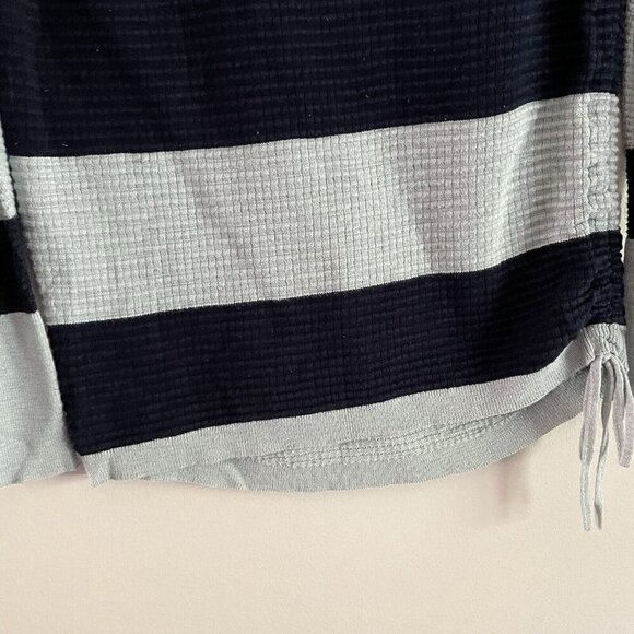 Maurices Women Sz S Green/Blue Striped Long Sleeve Waffle Knit Pullover Sweater - Picture 2 of 9